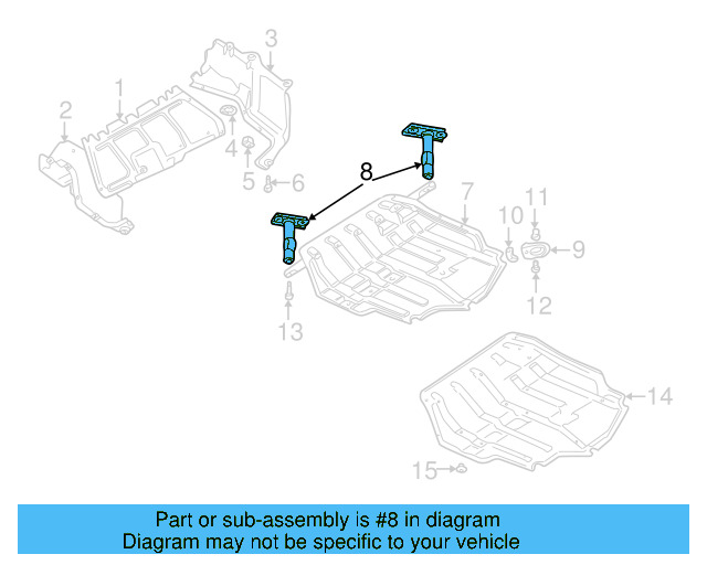 Skid Plate Front Bracket 1J0-018-885-A - View 7