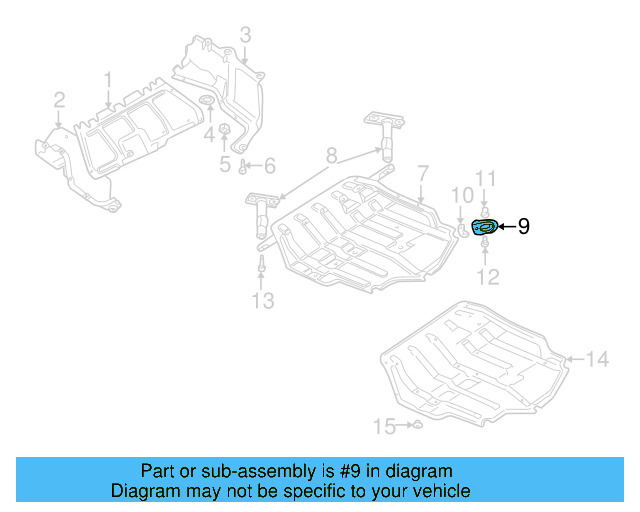 Skid Plate Rear Bracket 1J0-018-967-A - View 5