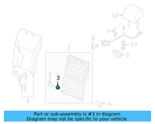 Seat Back Frame Grommet 3C0-885-677 - View 15
