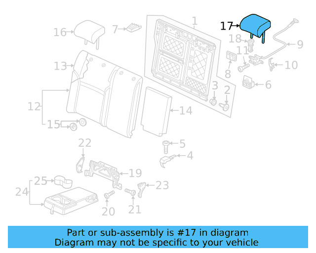 Headrest, Center 561-885-902-P-UDF - View 3