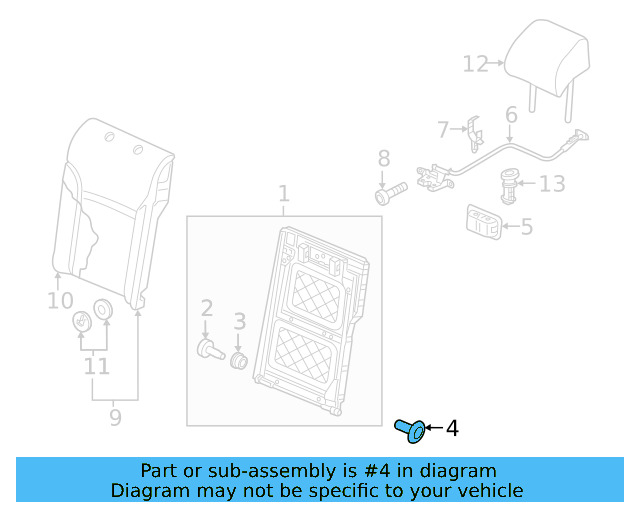 Seat Back Frame Grommet 5Q0-885-678-B-9B9 - View 27