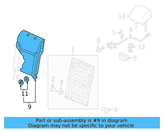 Seat Back Cover 561-885-805-BC-TJC - View 2