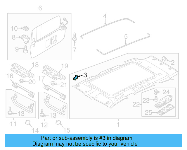 Headliner Clip 7M0-868-563 - View 14