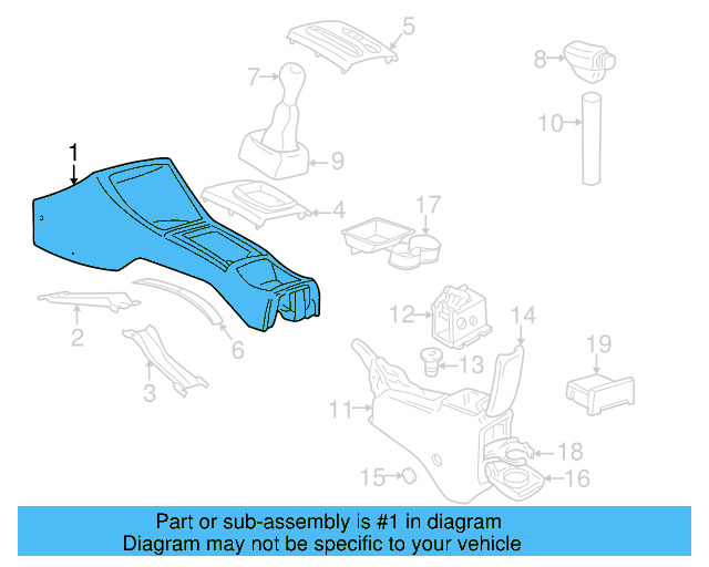 Center Console 1HM-863-243-D-B41 - View 2