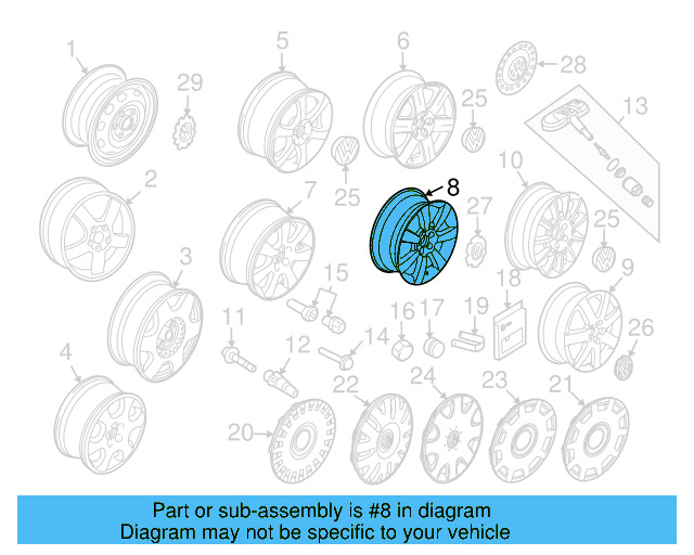 Wheel, Alloy 1C0-601-025-AB-8Z8 - View 16