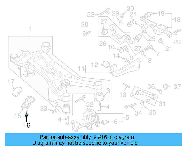Trailing Arm Mount Bolt N-107-695-01 - View 57