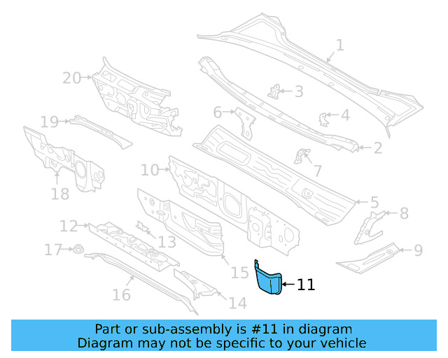 Dash Panel Reinforced Plate 5Q1-803-177 - View 17