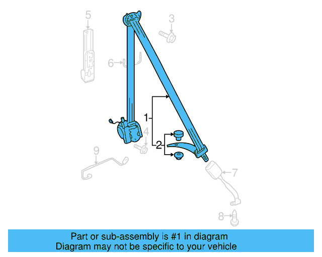 Lap & Shoulder Belt 5K4-857-705-RAA - View 8