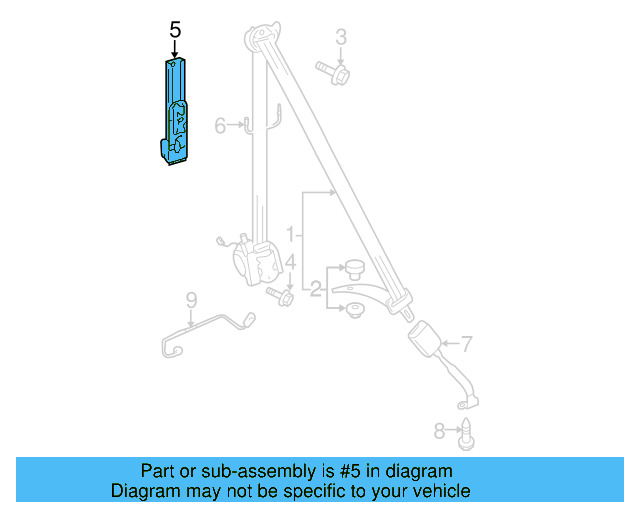 Seat Belt Height Adjuster 5K0-857-819 - View 15