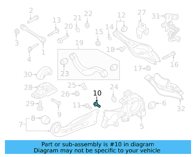 Trailing Arm Mount Bolt N-106-284-01 - View 16