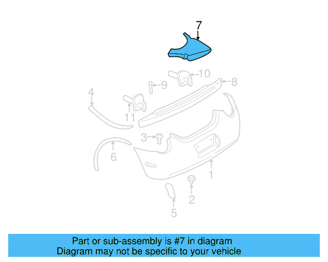 Bumper Cover Support Rail 1C0-807-711-E - View 3