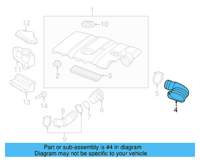 Intake Duct 1K0-129-618-AD - View 14