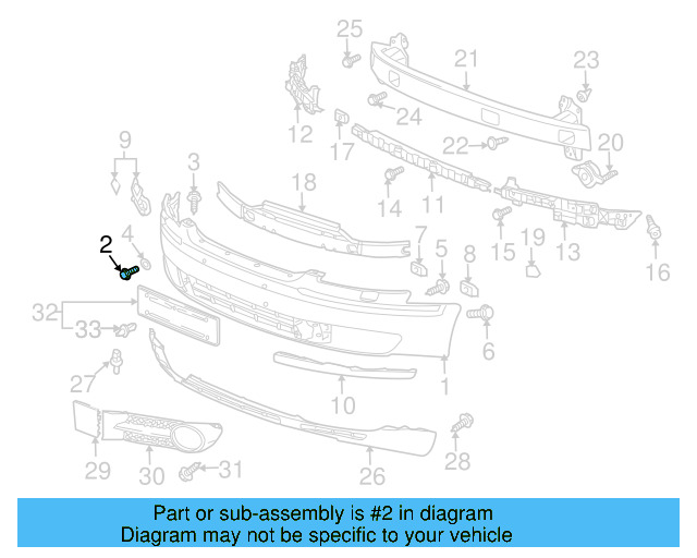 Bumper Cover Bolt N-014-749-5 - View 2