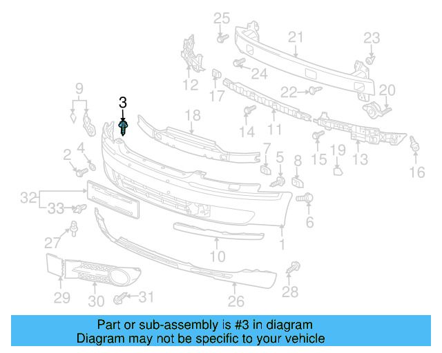 Bumper Cover Bolt N-014-749-5 - View 5