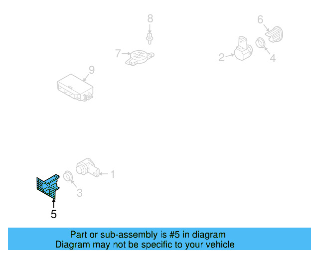 Park Sensor Mount Bracket 3C8-919-493 - View 5