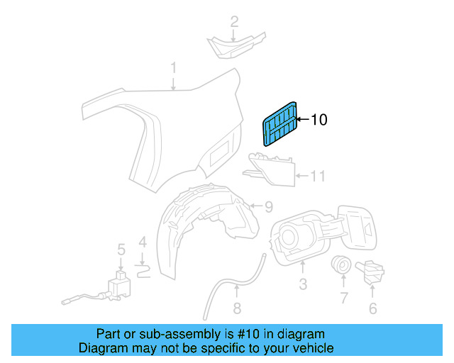 Quarter Panel Air Vent Grille 3C0-819-465 - View 34