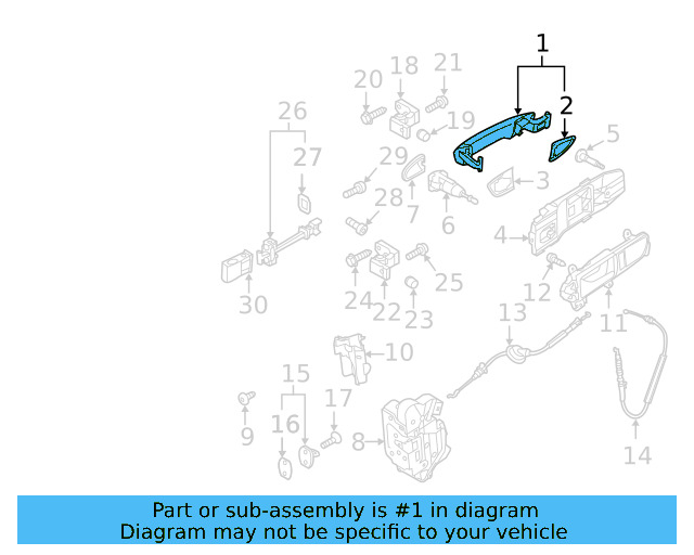 Handle, Outside 5GM-837-206-B-GRU - View 19