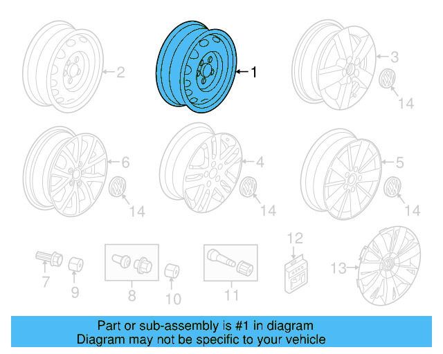 Wheel, Alloy 1T0-601-025-M-8Z8 - View 22