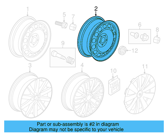 Wheel, Steel 5K0-601-027-B-03C - View 36