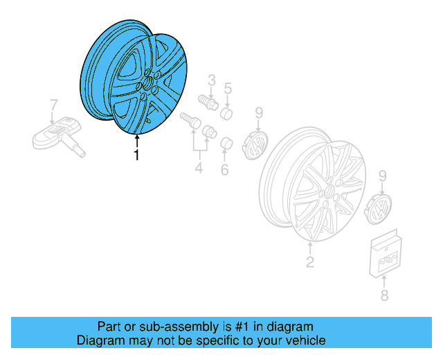 Wheel, Alloy 1K0-601-025-CQ-8Z8 - View 10