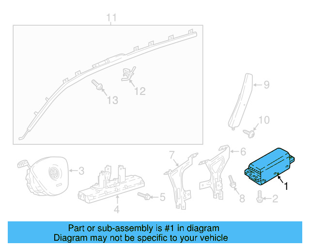 Passenger Air Bag 5NN-880-204-F - View 3