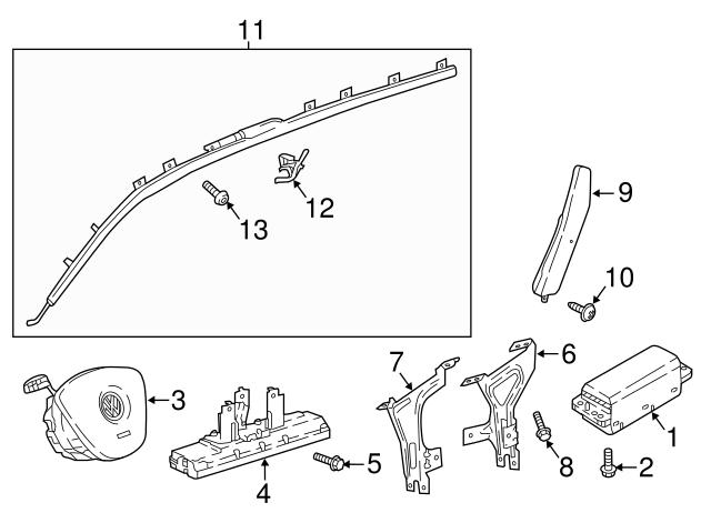 Knee Air Bag Bolt N-106-843-01 - View 5