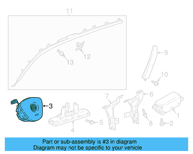 Driver Air Bag 5NN-880-201-L-HVF - View 4