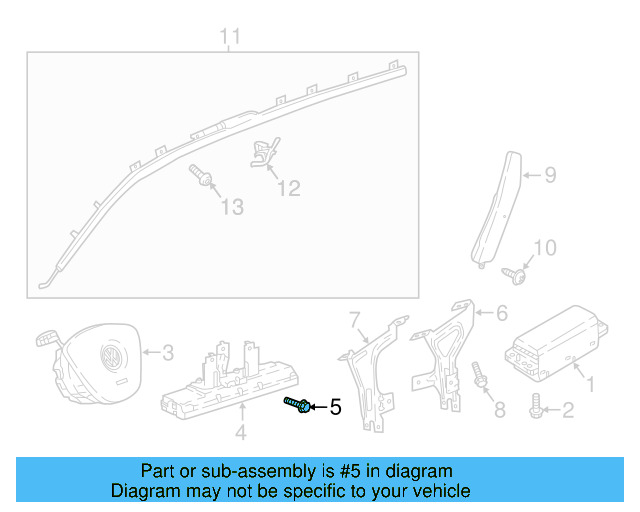 Knee Air Bag Bolt N-106-843-01 - View 4