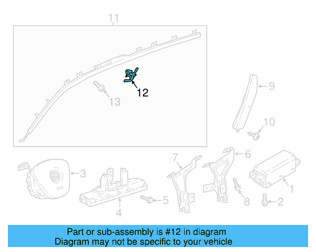 Head Air Bag Clip 3C0-881-090 - View 10