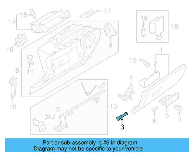 Glove Box Door Hinge Pin 3C0-857-169 - View 19