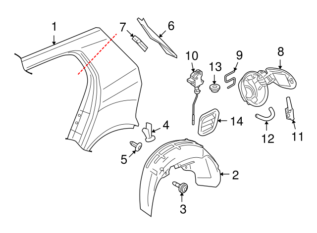 Fuel Door Spring 1J0-809-931 - View 13