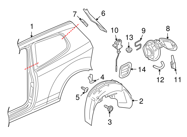 Fuel Door Spring 1J0-809-931 - View 14