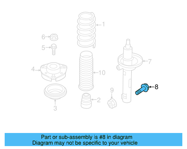 Strut Bolt N-909-548-02 - View 10