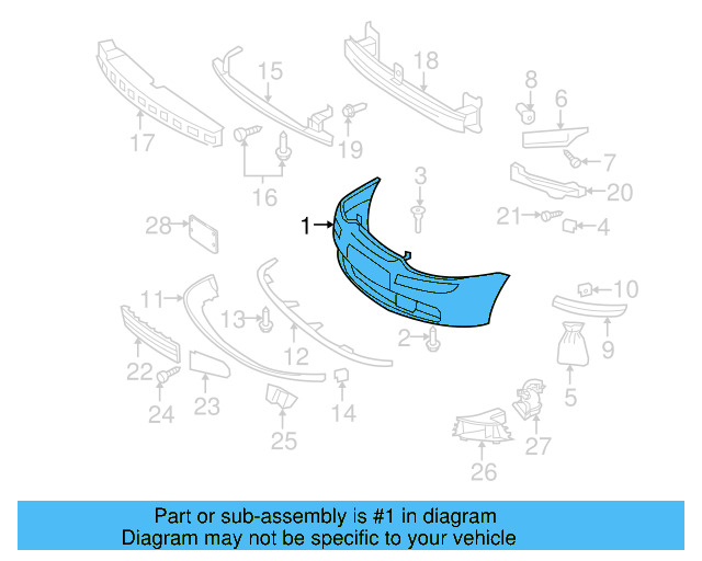 Bumper Cover (Unpainted) 1k0807217jgru