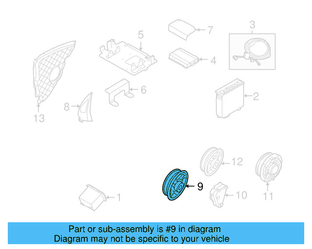 Rear Dr Speaker 5K0-035-453 - View 5