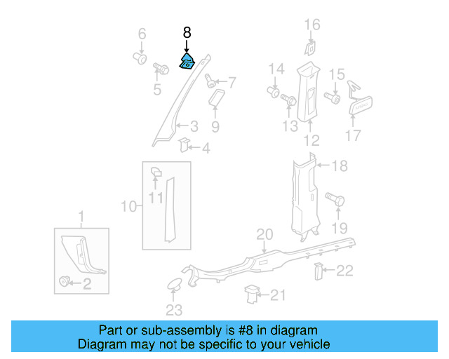 Windshield Pillar Trim Retainer Nut 1K0-867-207 - View 15