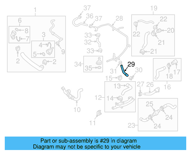 Engine Coolant Hose 06K-121-049 - View 20