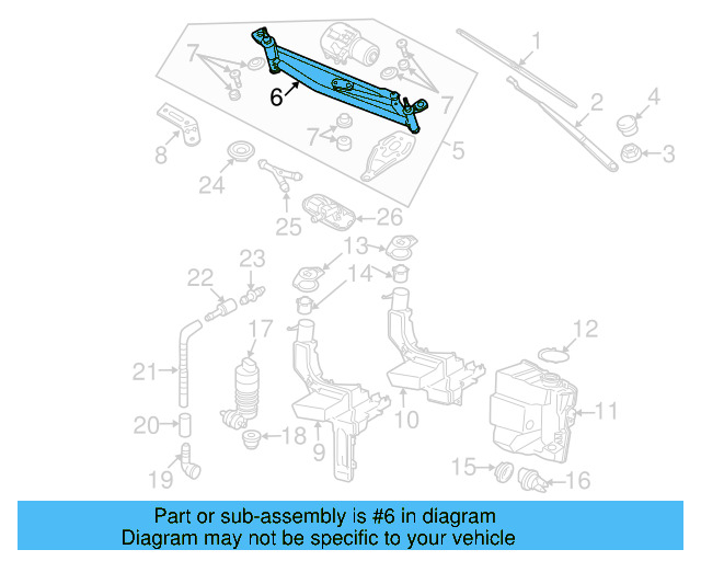 Wiper Transmission 3C1-955-601 - View 5
