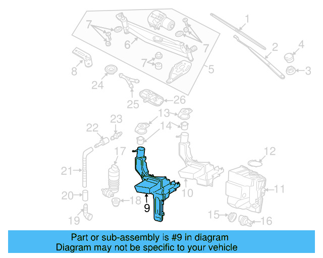 Washer Reservoir 3C0-955-453-P - View 3