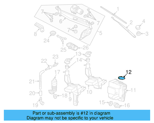 Washer Reservoir Seal 3C0-955-489-A - View 16