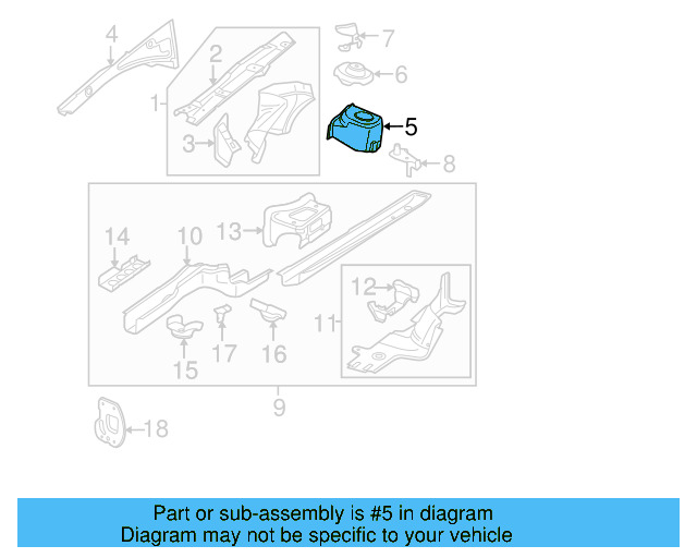 Strut Tower 3C0-809-121 - View 6