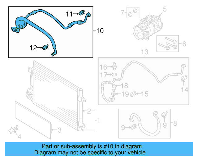 A/C Refrigerant Suction Hose 5C0-820-743-B - View 3