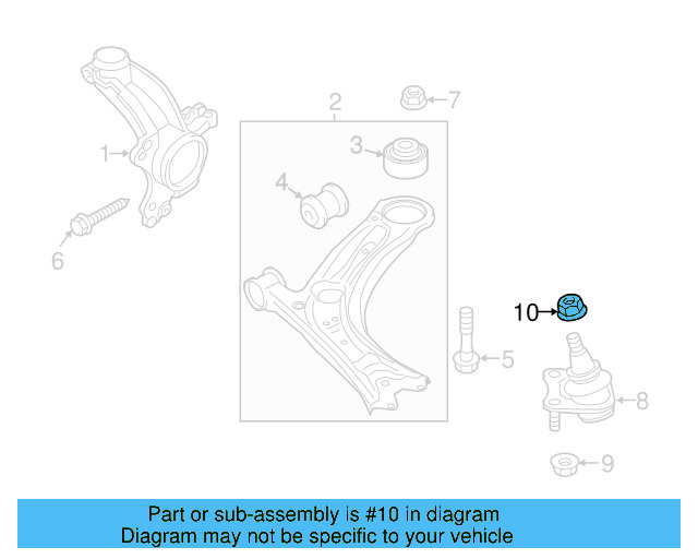 Ball Joint Lock Nut N-909-429-01 - View 5