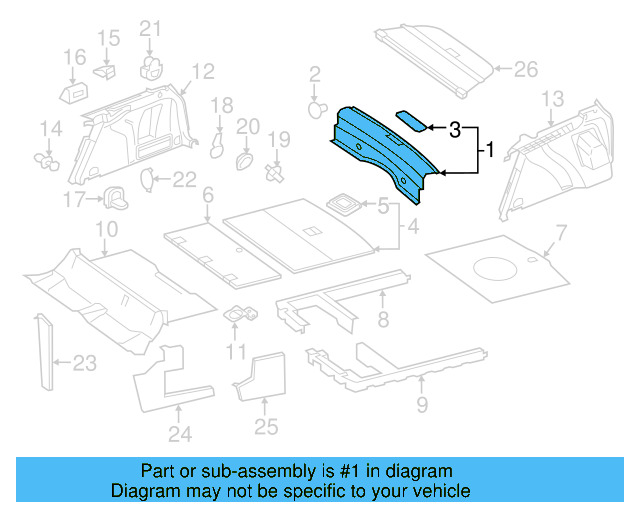 Rear Body Panel Trim Panel 1K9-863-459-A-82V - View 11