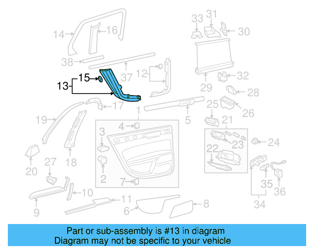 Frame Trim 3D4-867-055-E-75R - View 3