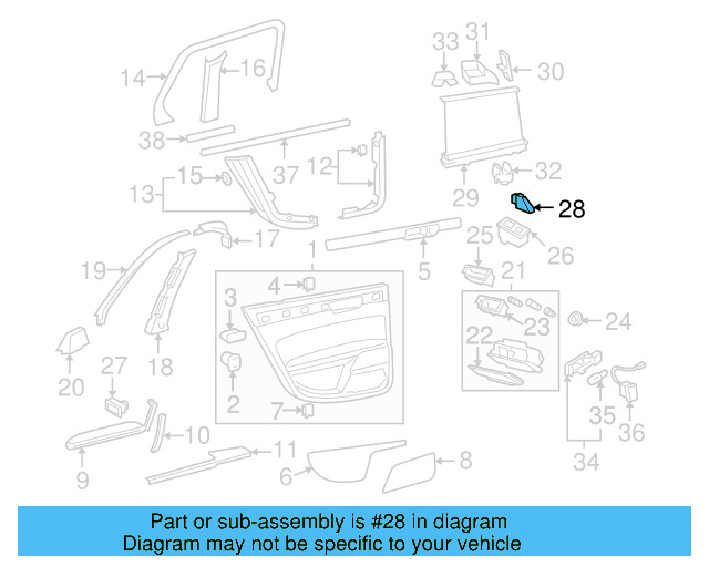Button 3D0-959-619-F-5W8 - View 3