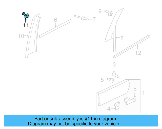 Rear Trim Rivet 7P6-839-829 - View 6