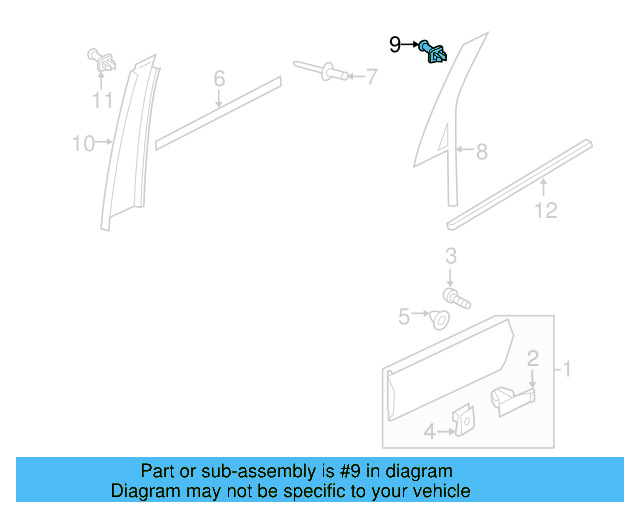 Rear Trim Rivet 7P6-839-829 - View 7