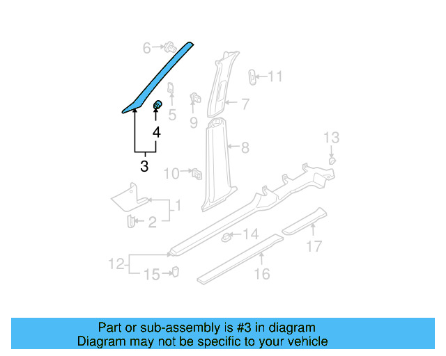 Windshield Pillar Trim 1J0-867-351-E-4R4