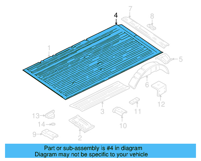 Rear Floor Pan 7D1-801-403-E - View 5